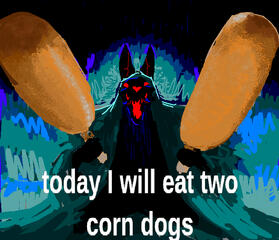 two corndog that